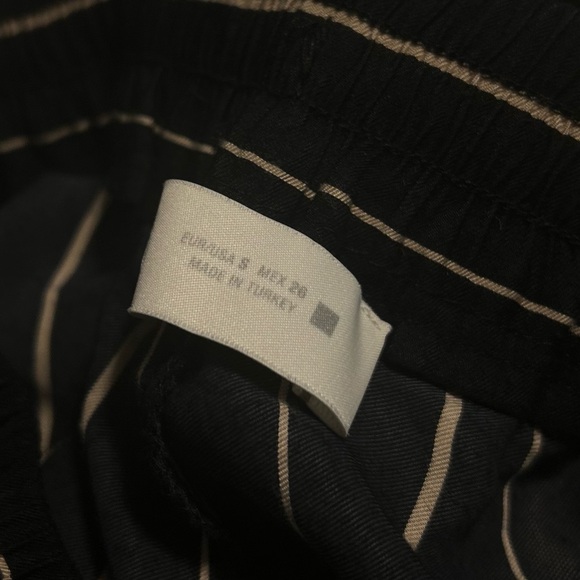 Zara Striped Women’s Wide Leg Trousers Pants with Drawstring Tie - Picture 9 of 9